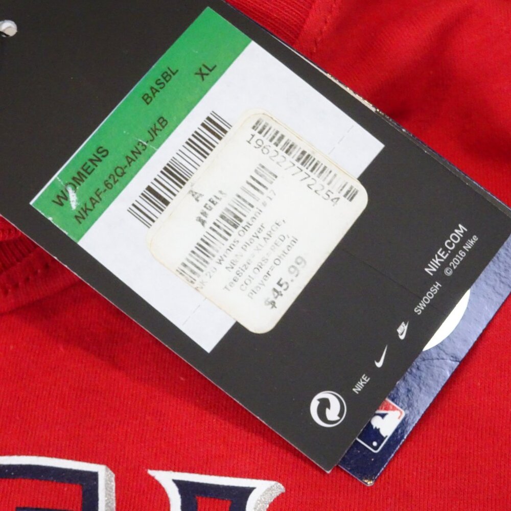 Nike Los Angeles Angels T-shirt. Women's XL. Ohtani #17, Red/Silver letters - Picture 6 of 10